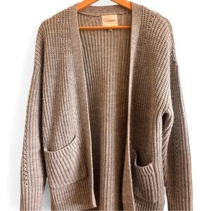 Cozy Gray Knit Cardigan Sweater